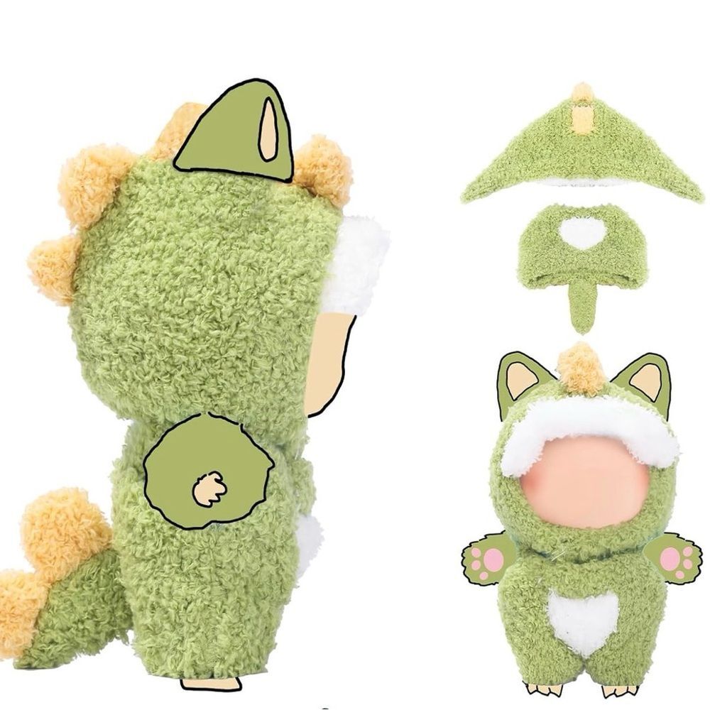 Dinosaur Clothes for LABUBU 17cm Doll (NO Dolls), Dinosaur Outfit for LABUBU,...